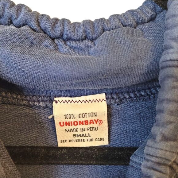 Vintage Y2K Unionbay Navy Blue Cowl Neck Sweatshirt Size S - Picture 3 of 6